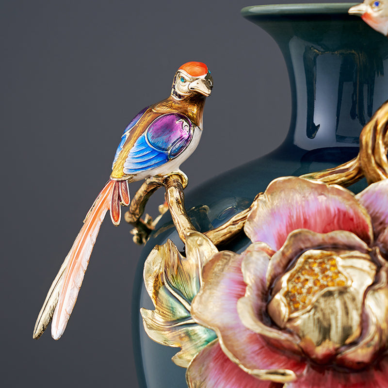 RORO Other Home Decor OEM ODM Service Modern Luxury Home Decorative Enamel Big Flower Ceramic Vase for Home Hotel Restaurant