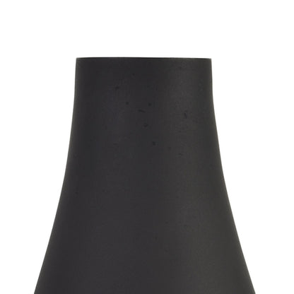 Black Tapered  Short Glass Vase