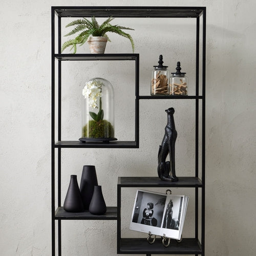 Black Tapered  Short Glass Vase