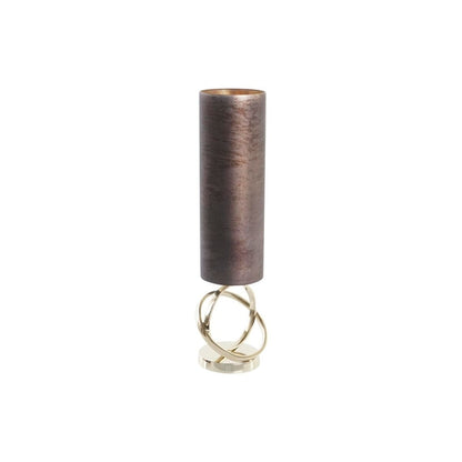 Vase DKD Home Decor Crystal Grey Golden Aluminium (16 x 13 x 54 cm)