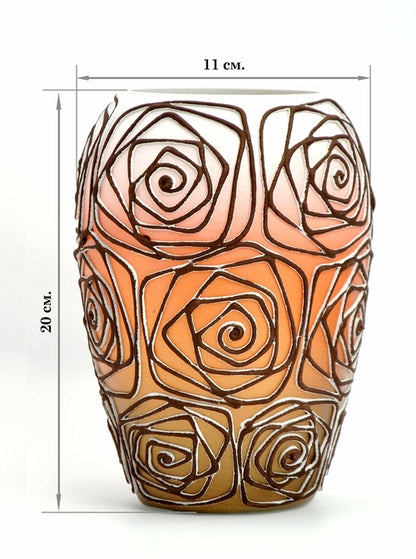 Handpainted Glass Art Bud Vase | Interior Design Home Room Decor |