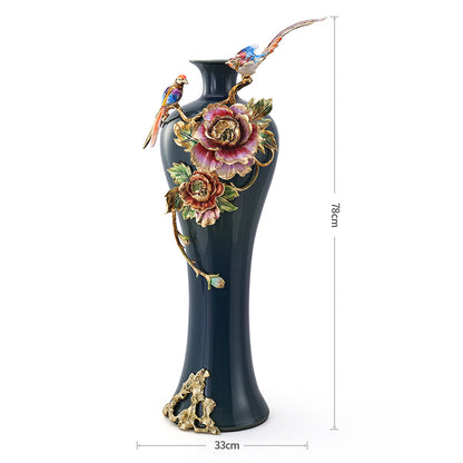 RORO Other Home Decor OEM ODM Service Modern Luxury Home Decorative Enamel Big Flower Ceramic Vase for Home Hotel Restaurant