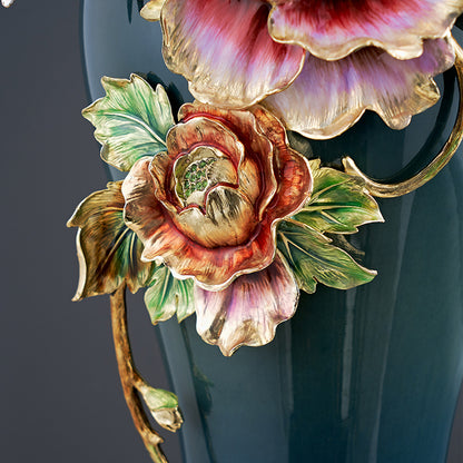 RORO Other Home Decor OEM ODM Service Modern Luxury Home Decorative Enamel Big Flower Ceramic Vase for Home Hotel Restaurant