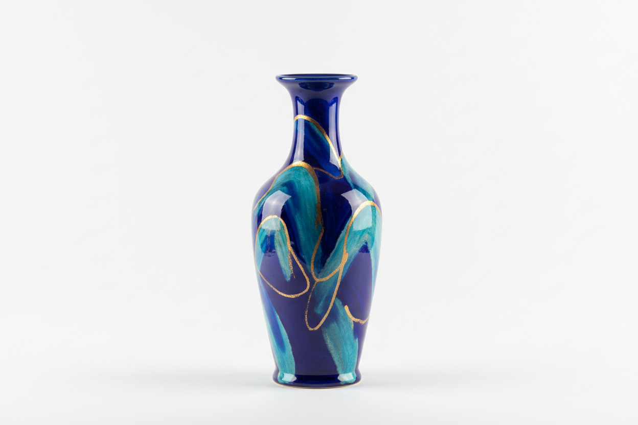 seramik güzel bir vazo arka plan sadece beyaz